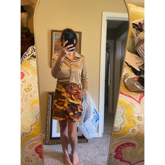 Americn Vintage Valerie Stevens Gold button down shirt small - Picture 4 of 5